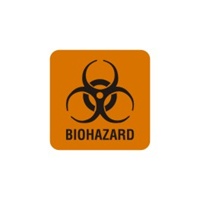 Biohazard, 7/8" x 7/8", Paper, Dispenser Box of 750