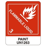 Flamable Liquid, 5" x 4", Paper, Roll of 500