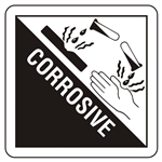 Corrosive, 4" x 4", Vinyl, Roll of 500