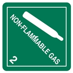 Non-flammable Gas, 4" x 4", Paper, Roll of 500