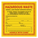 Hazardous Waste, 6" x 6", Paper, Pack of 100