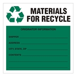 Materials for Recycle,  6" x 6", Vinyl, Pack of 100
