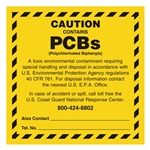 Caution,  6" x 6", Vinyl, Pack of 100