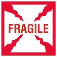 Fragile, 4" x 4", Paper, Roll of 500