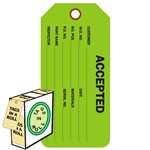 <!0120>ACCEPTED,  6-1/4" x 3", Dk. Green, In-a-Box of 100