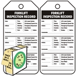 <!010>Forklift Inspection Record, 6-1/4" x 3", White Polypropylene, In-a-Box of 100