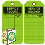 <!0120>Service Record,  6-1/4" x 3", Fluorescent Green, In-a-Box of 100