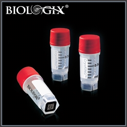 CryoKING Cryogenic Vials with Pre-Set 2D Barcode -- 0.5ml, Red Caps