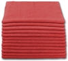 BULK CASE (300/Cs) Microfiber Terry Cloths - Light-Weight - 16" x 16" | 200gsm | RED