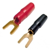 30-613 Calrad Gold Spade Lugs with 1 Black & 1 Red Insulator