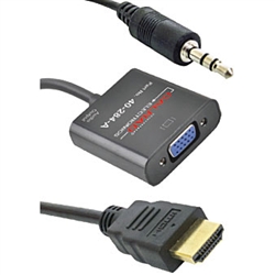 Calrad 40-284A HDMI to VGA Video & Audio Converter Cable