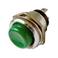 Heavy Duty Push Button Switch, Green, SPST momentary, push to make | 40-629 Calrad Electronics