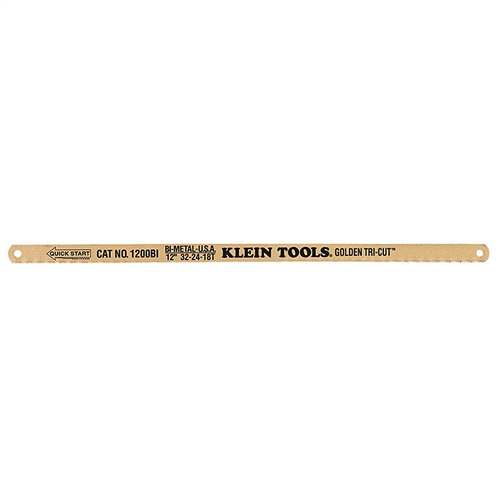 1200BI Klein Tools Hacksaw Blades, 12" Golden Tri-Cut
