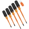 33736INS Klein Tools Screwdriver Set, 1000V Slim-Tip Insulated and Magnetizer, 6-Piece