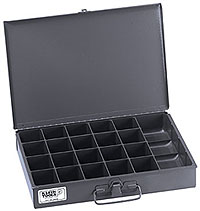 Klein Tools 54440 Mid-Size 21-Compartment Storage Box with Tool Compartment