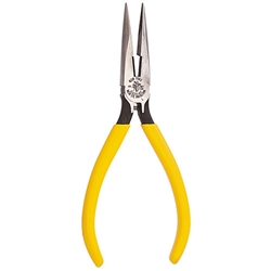 Klein Tools D203-6C 6" Standard Long-Nose Pliers - Side-Cutting with Spring