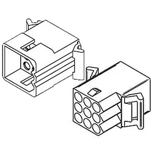 Molex 1292PRT 9 Circuit Connector Kit with Receptacle & Plug - .093" Series