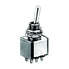 NTE 54-306 Toggle Switch - SP3T - 6A 125VAC - ON ON ON - Epoxy Sealed Solder Terminals