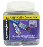 Platinum Tools 202010 EZ-RJ45 CAT6 Connectors, Jar of 100.