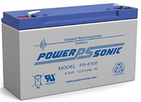 PS-6100F2 Power-sonic SLA Battery 6v 12ah Rechargeable Sealed Lead Acid