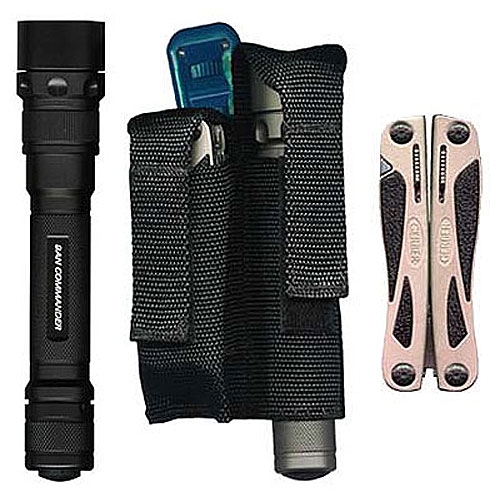 Ripoffs CO-121 Combo Holster for Large Gerber Legend & Laser-type Flashlight - Clip-On Version