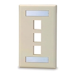 Signamax SGFK-3 Keystone Faceplate 3-Ports Single Gang - Light Ivory