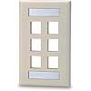 Signamax SKFL-6-WH Keystone Faceplate with Labeling Windows, 6-Port Single-Gang White