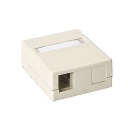 HellermannTyton SMBDUAL-I Surface Mount Box, 2 Port, Ivory