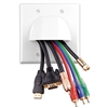 Bulk Cable Wall Plate - Dual Custom Two-Piece - White