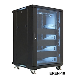 VMP EREN-18E 19" Equipment Rack Enclosure - 18U - empty with 2 fans | Video Mount Products