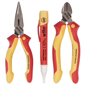 Wiha 32982 Tester Pack, Combination Pliers & Voltage 3 Piece