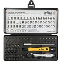 75965 Wiha Tools Screwdriver Bit Set, Precision Micro Bit Set, Master Tech 65 Piece ESD Safe