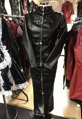 Misfitz leather look padlock straitjacket hobble mistress dress