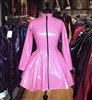 Misfitz barbie pink pvc skater dress wth two way zipper