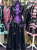 Misfitz black PVC & purple satin straitjacket  ballgown