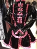 MISFITZ BLACK PVC & HOT PINK SATIN STRAITJACKET LOCKABLE MAIDS DRESS