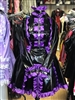 BLACK PVC & PURPLE SATIN STRAITJACKET LOCKABLE MAIDS DRESS