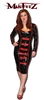 BLACK AND RED PVC BUCKLE MISTRESS DRESS