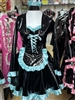 MISFITZ  BLACK PVC & BLUE SATIN MAIDS OUTFIT