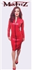 MISFITZ RED PVC PENCIL LENGTH MISTRESS DRESS WITH TWO WAY ZIPPER