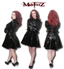 MISFITZ BLACK PVC STRAITJACKET BUCKLE SKATER DRESS