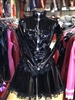 MISFITZ BLACK PVC PADLOCK STRAITJACKET SKATER MAIDS DRESS