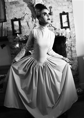 MISFITZ WHITE "BRIDE OF FRANKENSTEIN" PVC MISTRESS BALLGOWN