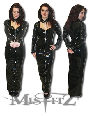 PVC PADLOCK SWEETHEART HOBBLE STRAITJACKET DRESS