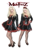 MISFITZ BLACK & RED LATEX LACE UP MAIDS OUTFIT