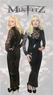 MISFITZ PVC & LACE HOBBLE MISTRESS DRESS