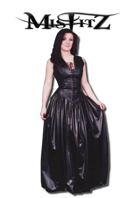 MISFITZ LEATHER LOOK LACE UP BALLGOWN