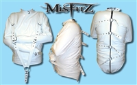 MISFITZ WHITE LEATHER LOOK BUCKLE RESTRAINT STRAITJACKET