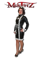 MISFITZ BLACK LEATHER LOOK NURSE DRESS, 2 WAY ZIP BACK