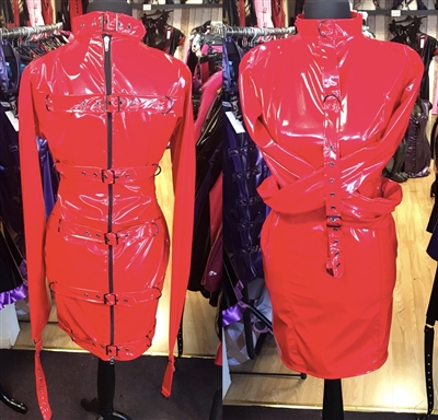 MISFITZ PVC BUCKLE STRAITJACKET DRESS